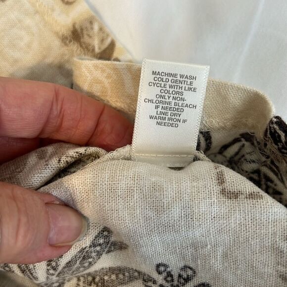 Christopher & Banks sz10 Aline brown/tan/cream flowered back zip skirt w/pockets - Picture 7 of 12